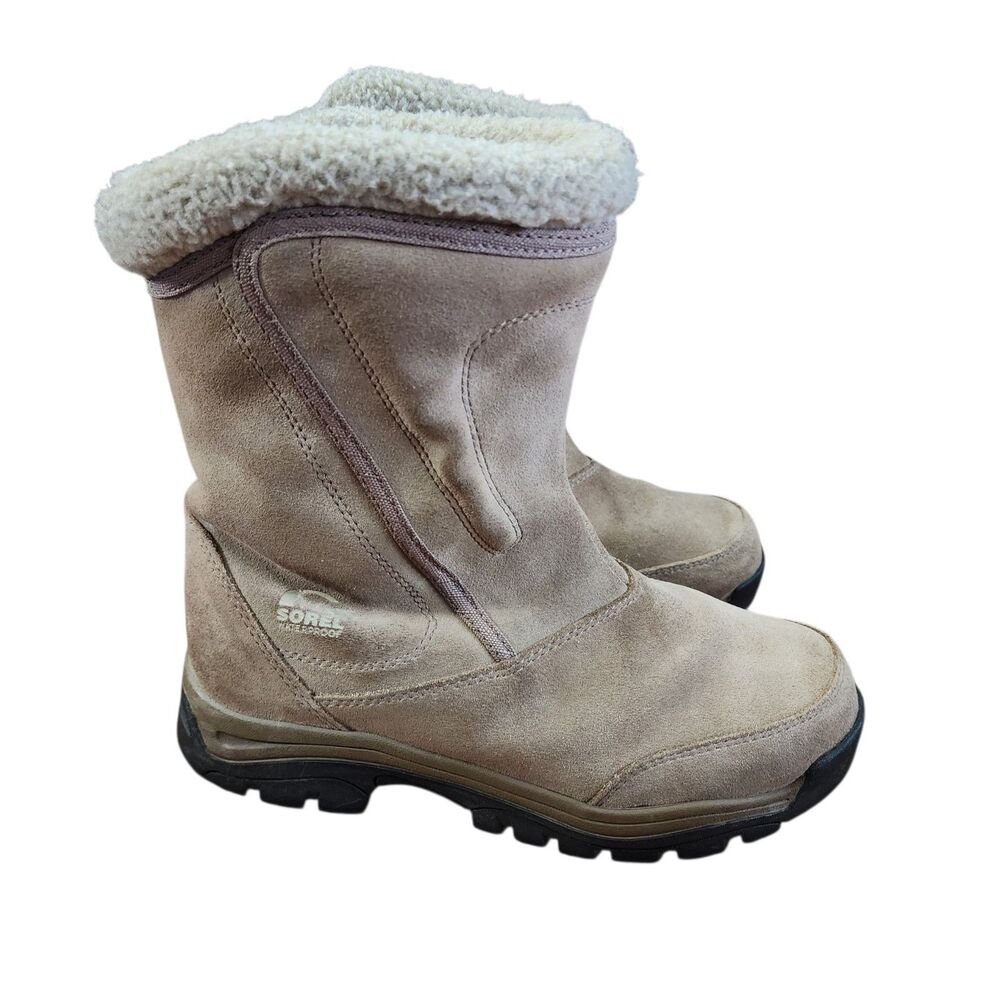 Sorel Waterfall Women’s Size 8.5 Thinsulate Ultra Sherpa Fleece Lined Boot Tan